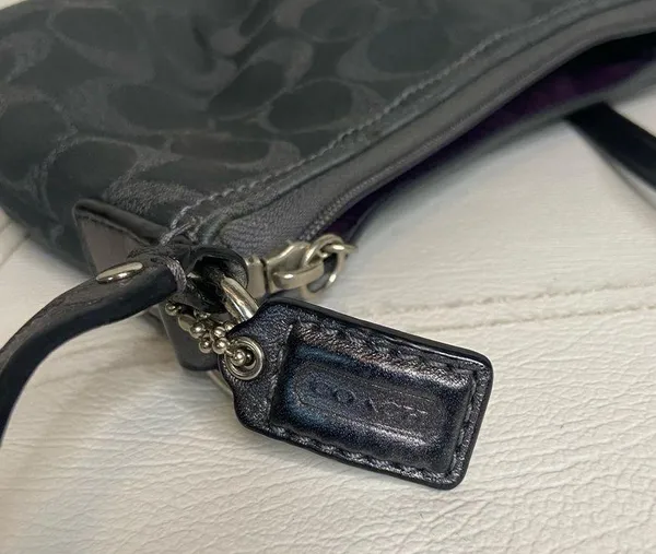 Coach Mini Crossbody Bag with Purple Satin Interior - Image 7