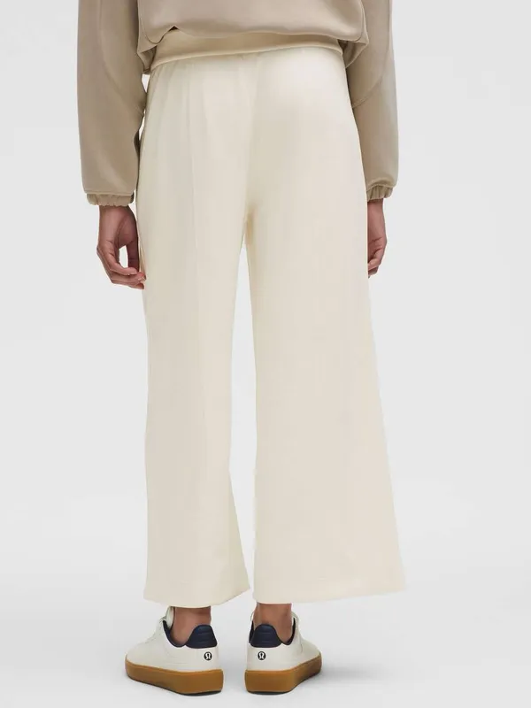 lululemon Softstreme High-Rise Wide-Leg Cropped Pant Sz L Light Ivory - Image 3