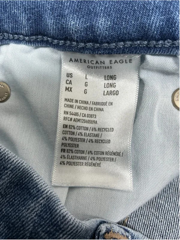 Womans Excellent American Eagle BFF Jegging Stretch Blue Jeans Large Waist 33 In - Image 5