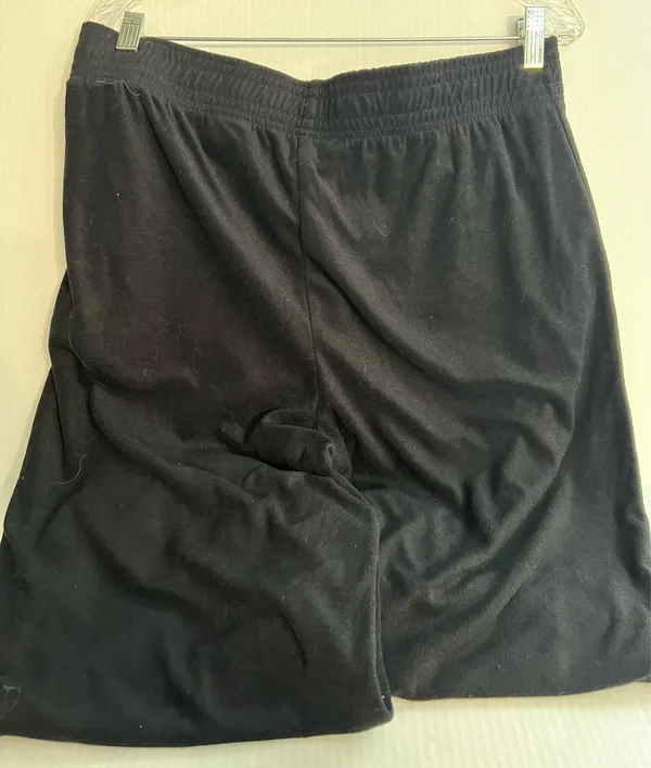 H & M Ladies Black Terry Cloth Style Wide Leg Pants - Image 3