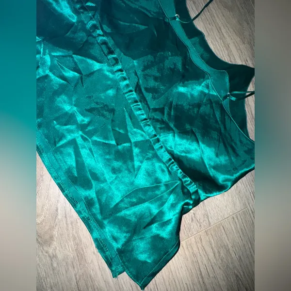 Frederick’s of Hollywood Dark Silky Green tank top M - Image 6