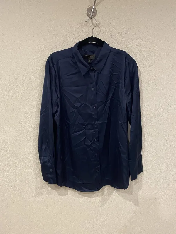 Banana Republic Shirt Womens XL Blue Solid Classic Fit Long Sleeve Dress Shirt - Image 2