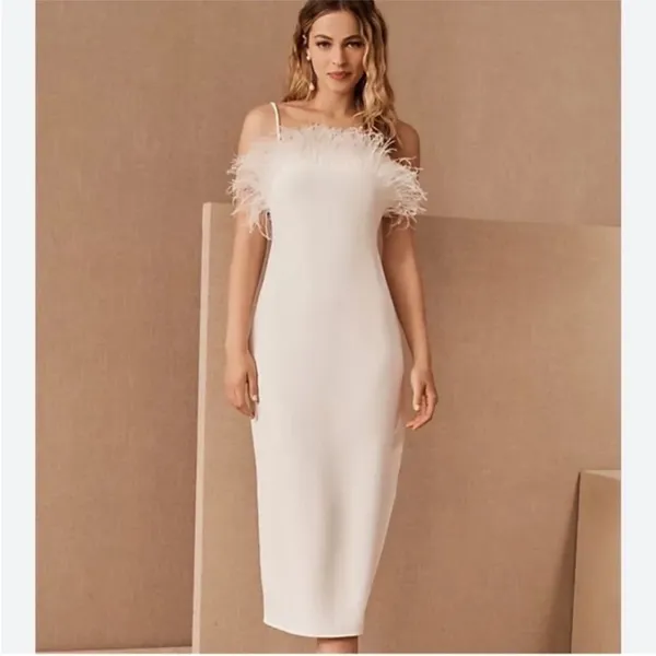 Elliatt | Harley‎ Dress In Ivory With Feathers Size XS - Image 13
