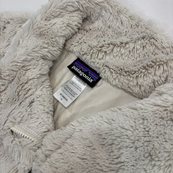 Patagonia Jacket Womens Size Small Pelage Cream High Pile Fleece Zip Up - Image 2