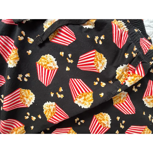 Old Navy Popcorn Print Pajama Pants Women's Medium Black Lounge Sleep Pants - Image 3