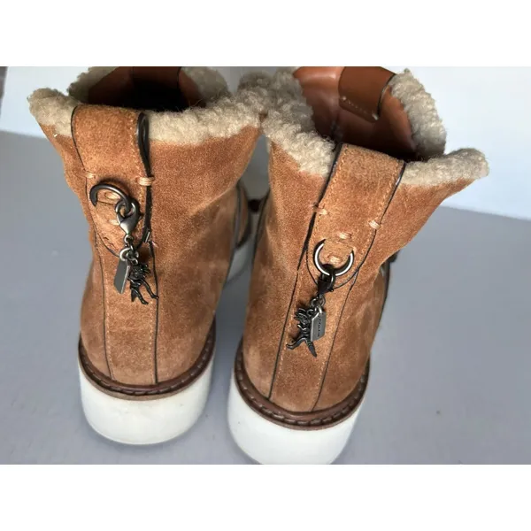 Coach Bootie Urban Hiker Shearling Suede Boot 6.5 Chestnut - Image 7