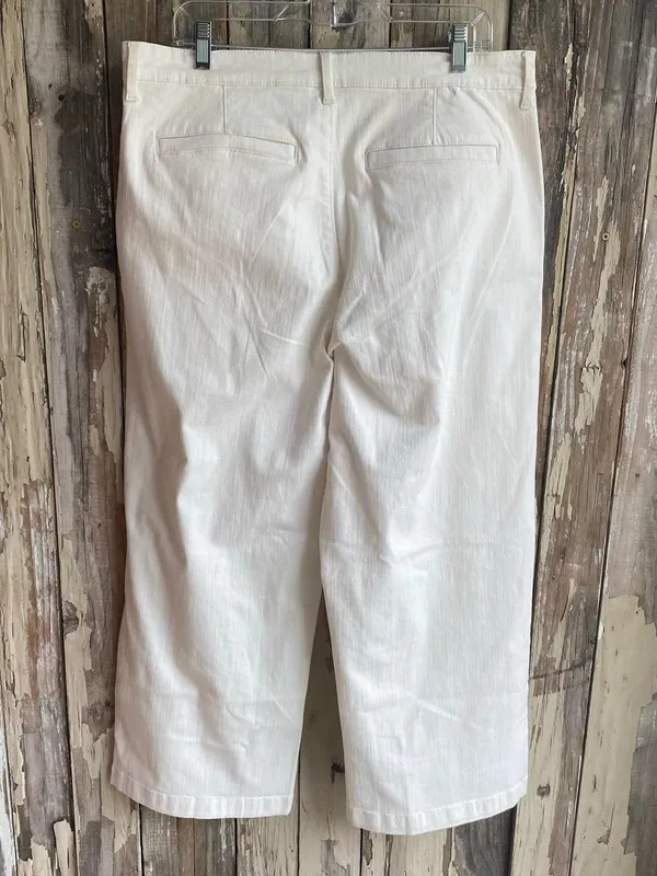 Ella Moss wide leg cropped ankle pant winter white casual work office cottage 14 - Image 4