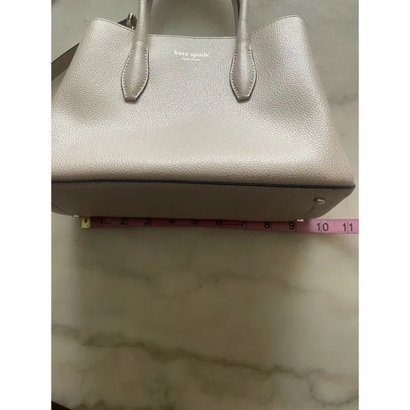 Kate Spade Eva Small Leather Satchel Crossbody Bag Purse Warm‎ Beige/Blush - Image 6