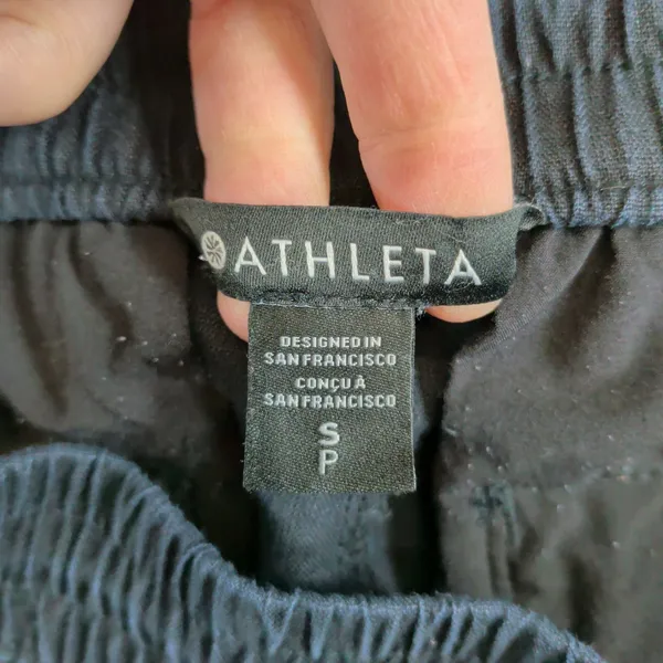 Athleta Cabo Linen Jogger Pants Black Small 658556-01 Drawstring Relaxed Casual - Image 3