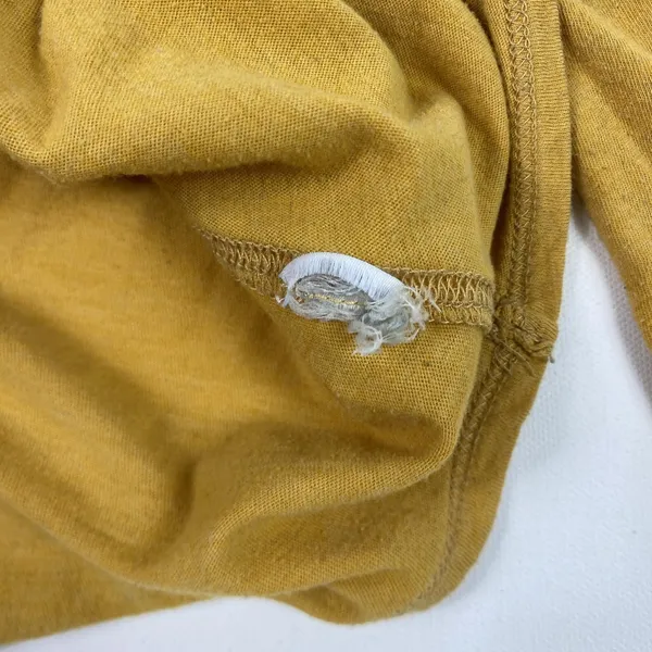 We The Free Shirt Womens‎ Small Mustard Yellow Ruched Long Sleeve Free People - Image 8