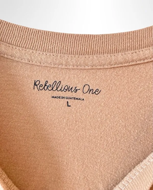 Rebellious One, Be the Good Butterfly Graphic Tee, Women's, Size L, Boho Relaxed, Tan - Image 6