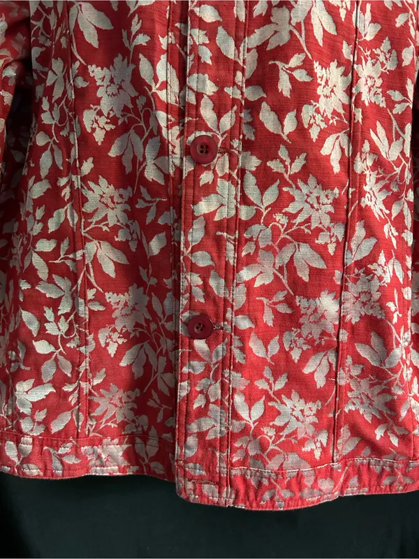 Women’s Vintage Red & Silver Reversible Blazer Jacket MD Size M - Image 8