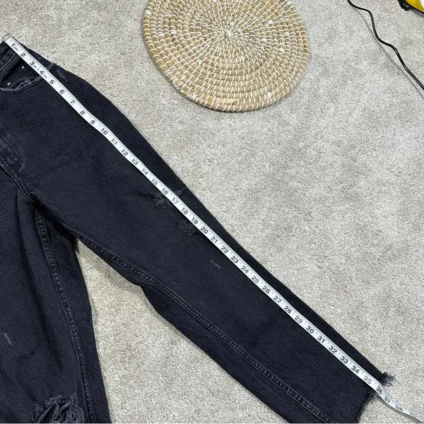 Abercrombie & Fitch Curve Love The Mom High Rise Skinny Jean Black Destroy 26 2R - Image 15