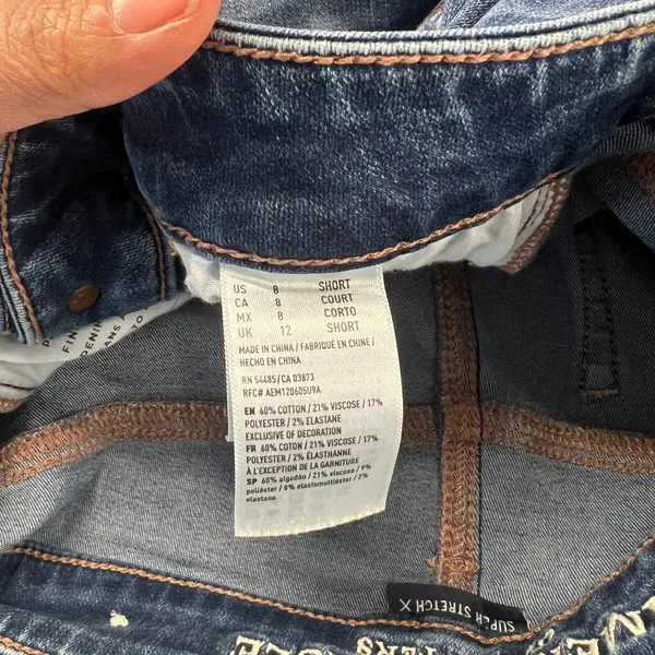 American Eagle Outfitters Hi-Rise Jegging Jeans Women 8 Short Blue‎ Denim Cotton - Image 12