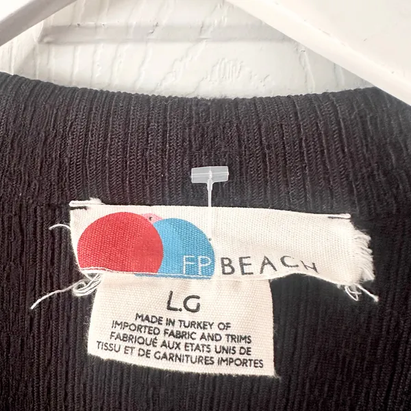 Free People Beach Black Endless Summer Aster Collar Midi Tunic Dress Large - Image 9