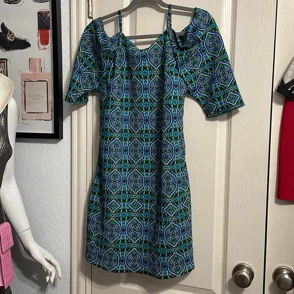 NWT Blissfully Brand Lipa Cold Shoulder Mini Dress Boho Resort‎ Summer Vacation - Image 4