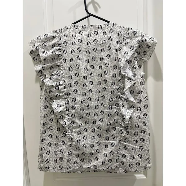 Rebecca Minkoff Women's Lauri Top Sleeveless Ruffle Blouse Sz M - Image 7