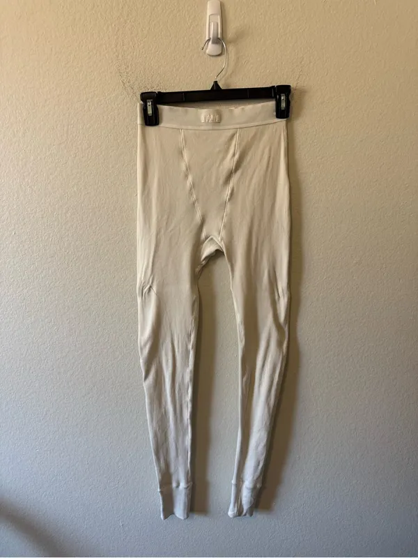 SKIMS Ribbed Thermal Leggings Size S Bone Loungewear Athleisure - Image 2