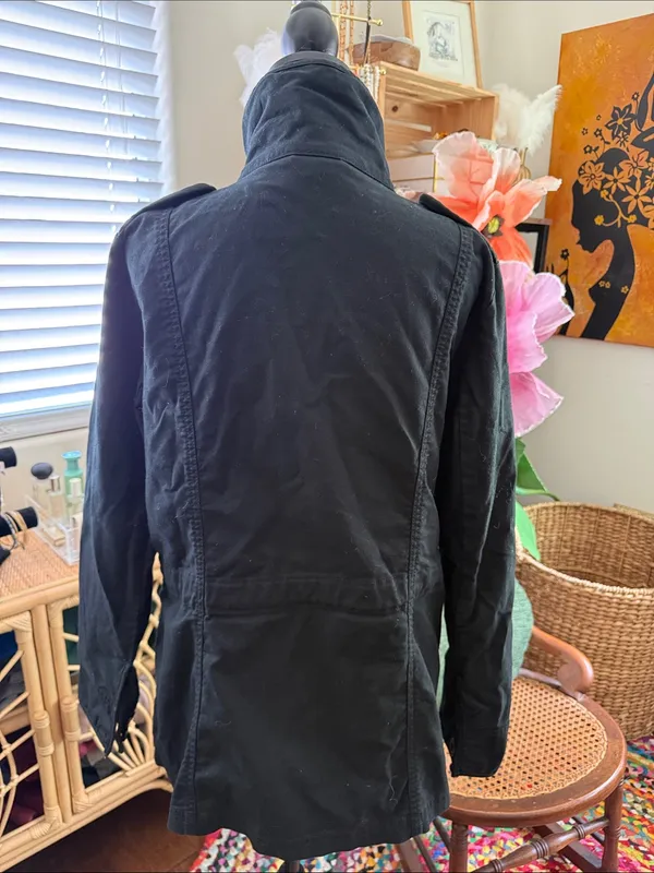 Gap Black Cotton Zip Up Classic Preppy Coastal Nantucket Utility Jacket - Image 2