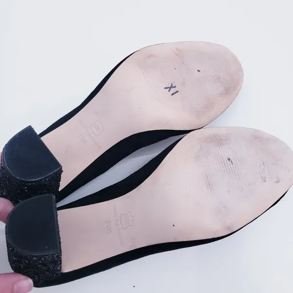 Ann Taylor Glitter Chunky Round Toe Heels - Image 7
