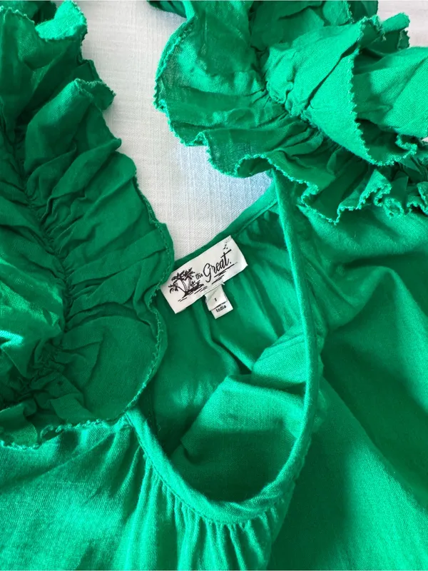The GREAT Ruffle Green Cover-Up Dress -size small - Image 8