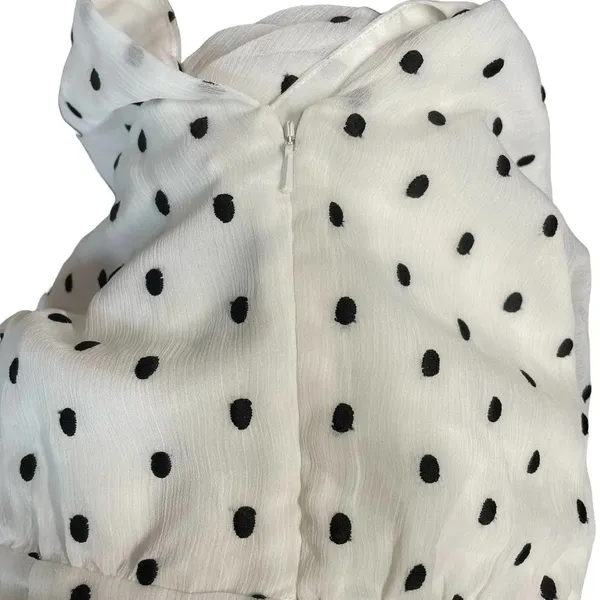 La Maison Talulah Something‎ About You Mini Dress in White Black Polka Dot Print - Image 9