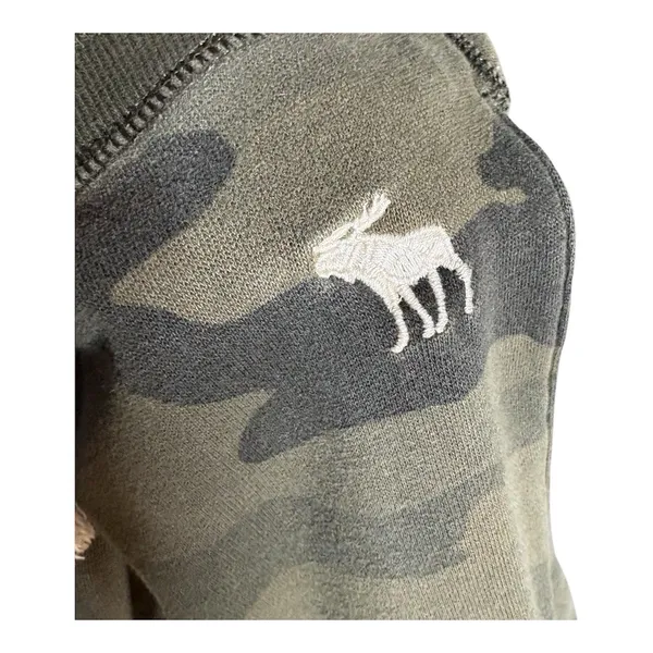 Abercrombie & Fitch Green Camo Fleece Jogger Sweatpants Activewear Size Medium - Image 6