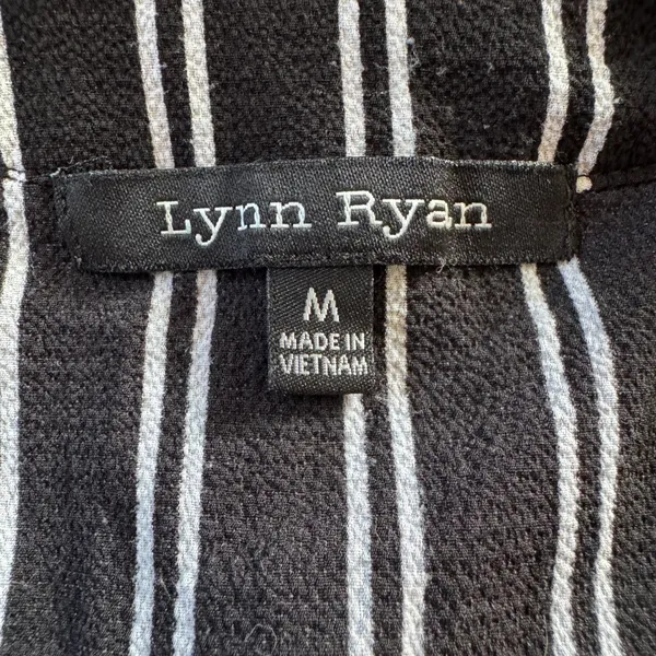 Lynn Ryan Black & White Striped Roll Tab Blouse - Image 6