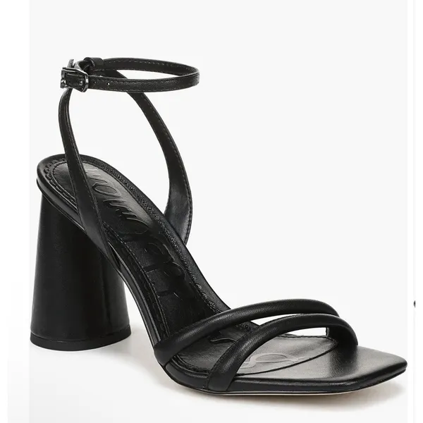 SAM Edelman "Kia" ankle strap black Patent block heel women Size 10 Wide - Image 2