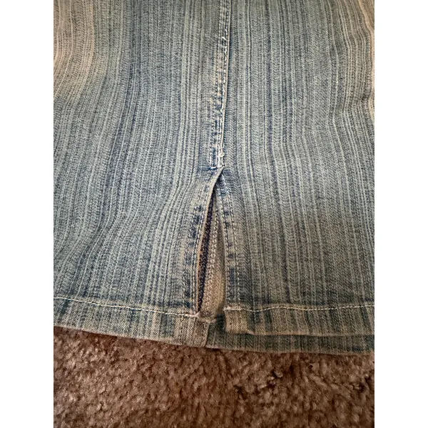 Vintage Y2K Revolt Jeans Co Embroidered Paisley Denim Mini Skirt Western Boho - Image 8