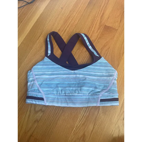 Lululemon Rack Pack Bra Wave Twist size 6 Lilac Caspian Blue / Deep Zinfandel - Image 3