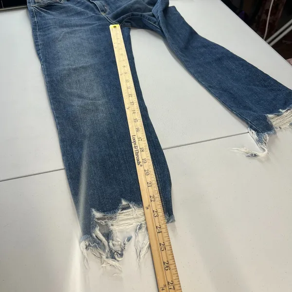 Just Black Ankle Jeans Womens 26 Blue Denim‎ Cotton Stretch Mid Rise Frayed Hem - Image 12