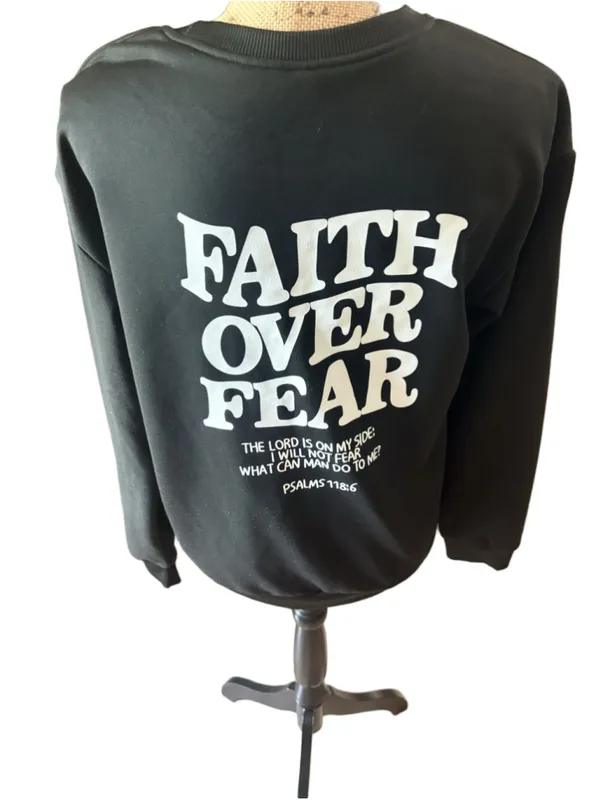 Faith Over Fear Christian Crewneck Sweatshirt - Image 5