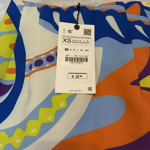 Zara Colorful Abstract Mini Skirt, Size XS, Vibrant Colors - Image 4