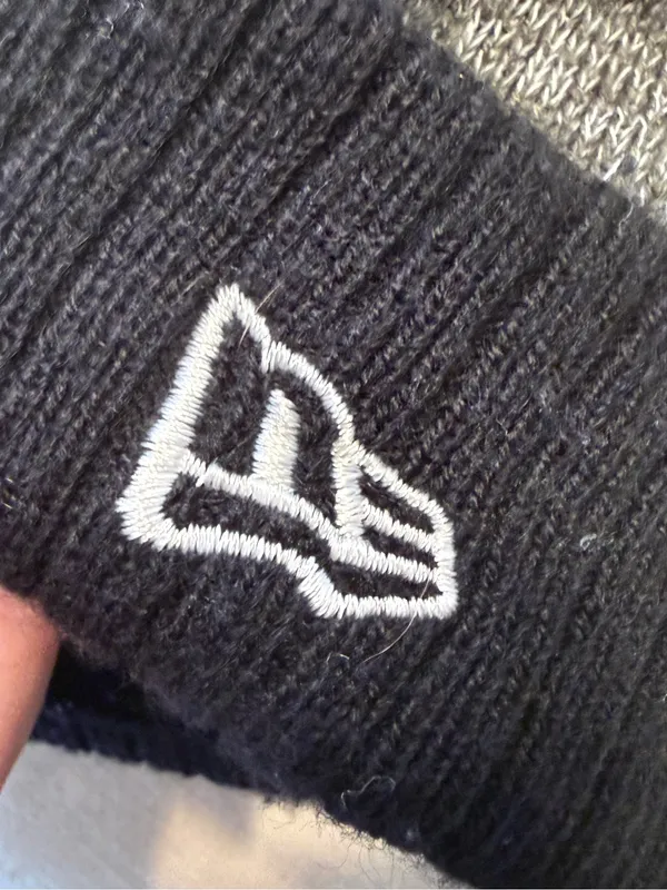 New Era Adult Raiders Pom Beanie Hat - Gray & Black NFL One Size - Image 2