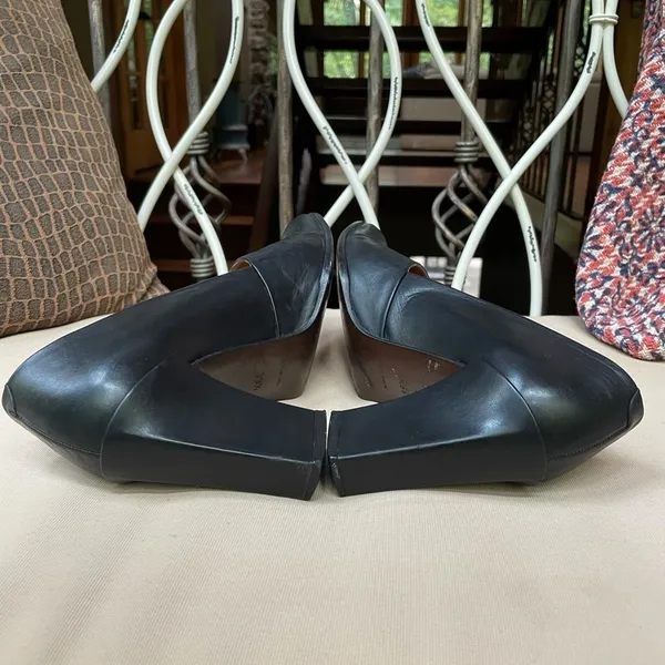 Audrey Square Toe Leather‎ Heels Black 9.5 39.5 - Image 9