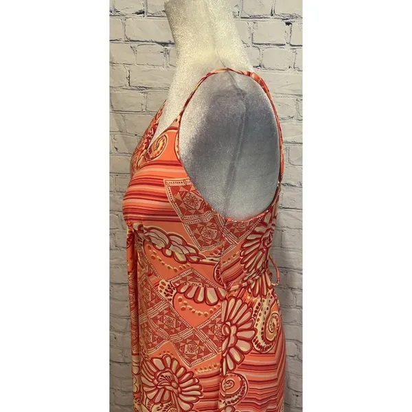 Ambrielle coral pink floral maxi dress adjustable straps Size Large - Image 4