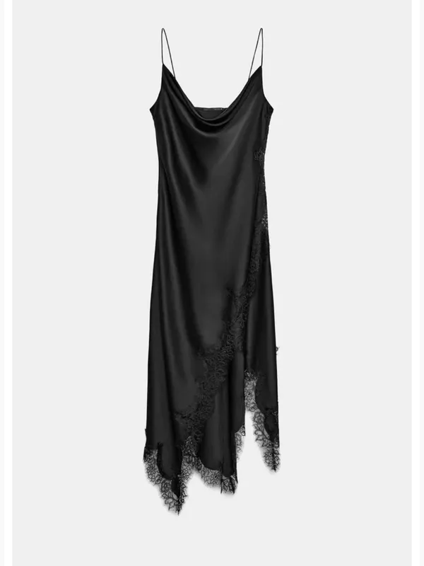 Zara ZW collection satin lace dress‎ - Image 4