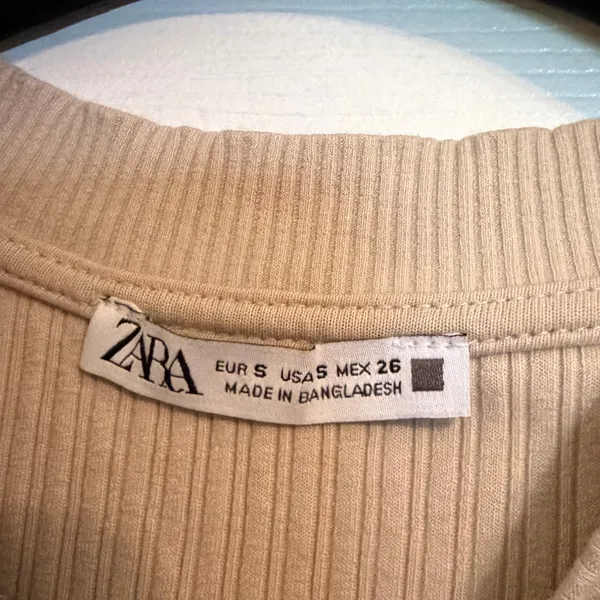 ZARA Beige Tank Ribbed Top - Image 3