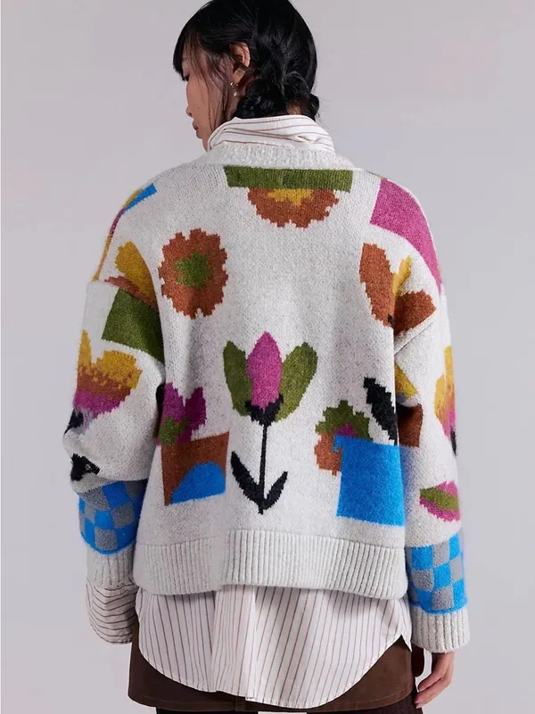 $298! Free People Tulip Whirl Cardigan Relaxed NEW, NWT - Image 3