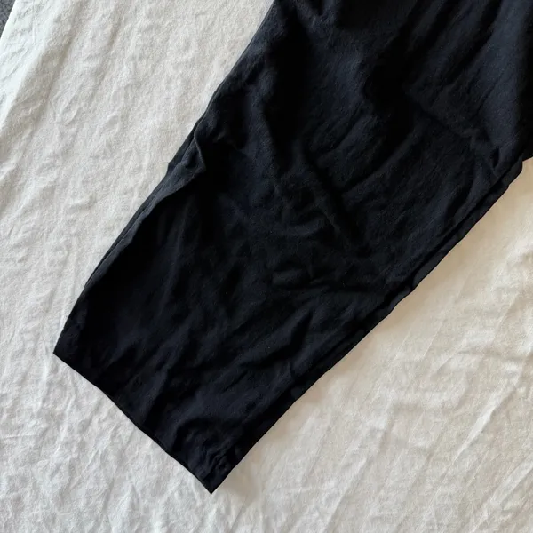 Women's Linen Cotton Style Pull On Drawstring Waist Black Pants Size M #260687 - Image 4