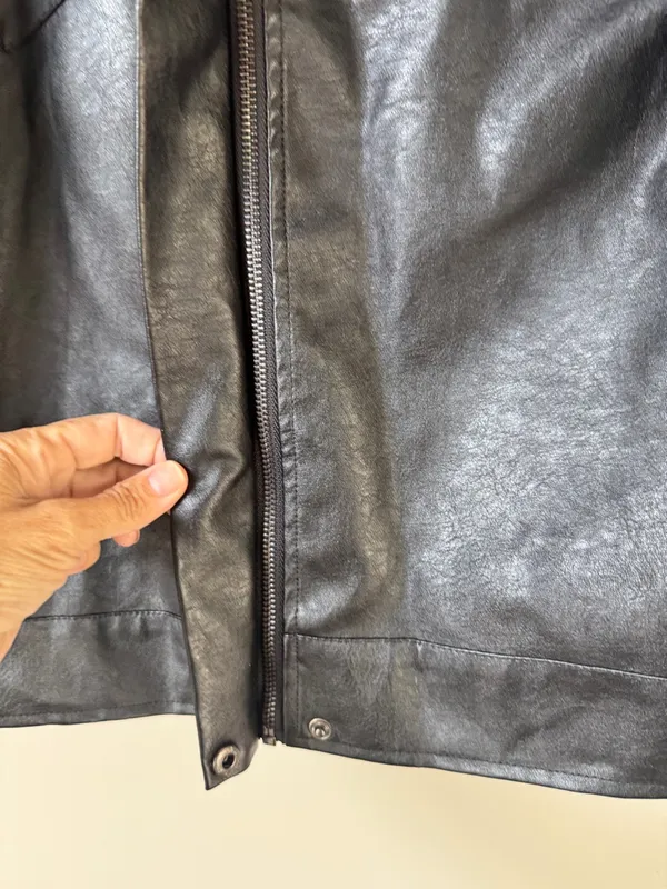 Princess Polly “Callie” Oversized Black Faux Leather zipped Jacket sz 4 - Image 13