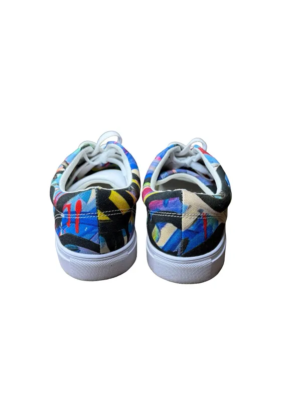 ✨👟 Canvas Abstract Graffiti Print Lace-Up‎ Sneakers Women’s Size 8 👟✨ - Image 2