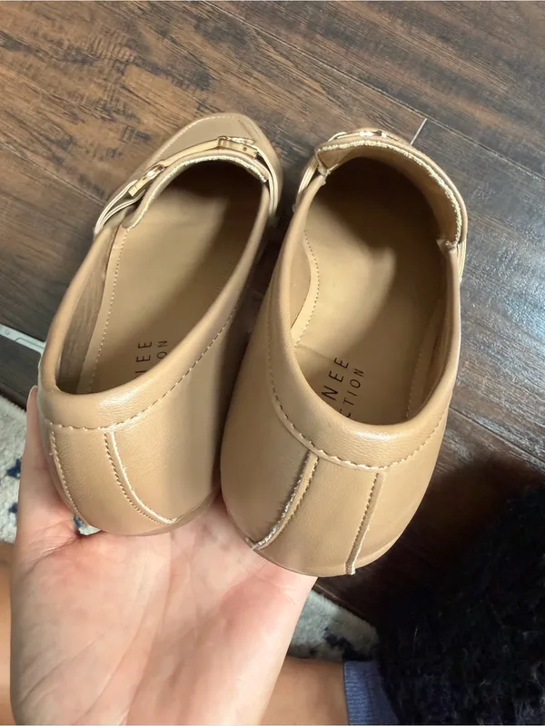 Journee Collection Women's Camel Loafers with Gold Bit - Image 8