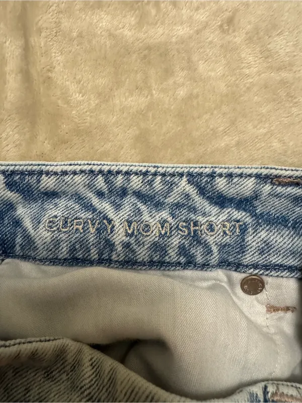 American Eagle Light Wash Distressed Denim Shorts - Curvy Mom - Size 4 - Image 3