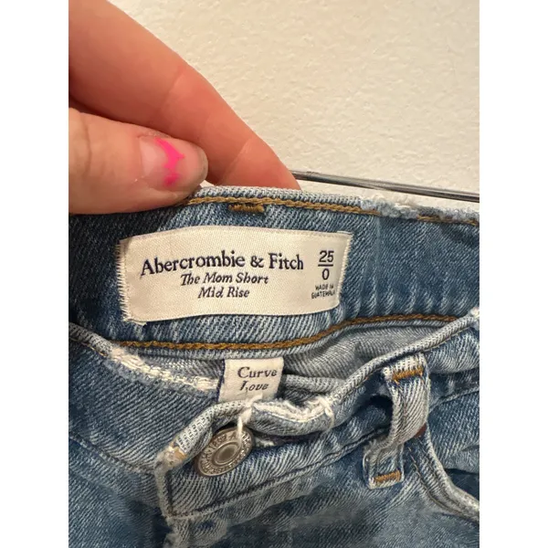 Abercrombie Fitch Curve Love The Mom Short Mid Rise D Jean Shorts‎ Size 25 - Image 2