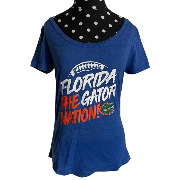 Florida‎ Gators The Gator Nation Scoop Neck Tee Blue Graphic Shirt Small NWT - Image 3