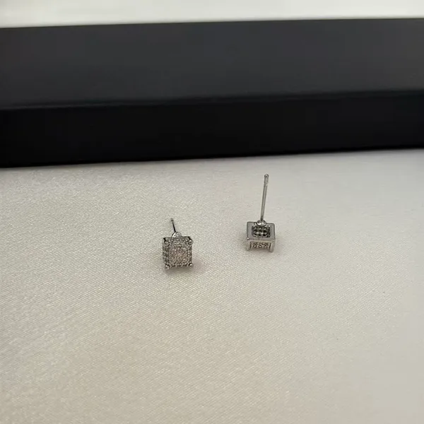 5mm Geometric Square CZ Stud Earrings for Men Women Streetwear Punk Hip Hop Unisex Style - Image 4