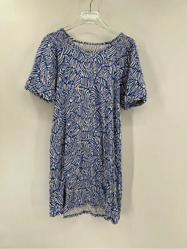 Lilly Pulitzer Rosen Dress‎ Martinique Blue Zee Bebe Zebra Prep size large - Image 3