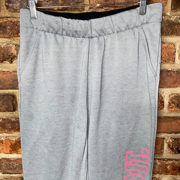 Nike Gray Pink Graphic Pull-On Jogger Sweatpants Women's Size Small - Image 2